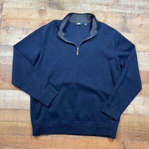 Men's Lands End Navy 1/4 Zip Pullover size XLT
